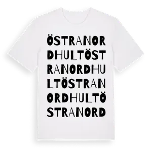 Östra Nordhult ordlek t-shirt – ekologisk bomull t-shirt från Pinshirt