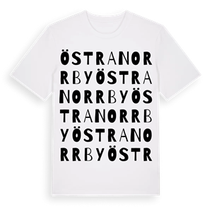 Östra Norrby ordlek t-shirt – ekologisk bomull t-shirt från Pinshirt