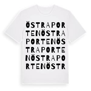 Östra porten ordlek t-shirt – ekologisk bomull t-shirt från Pinshirt
