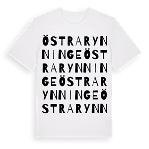Östra Rynninge ordlek t-shirt – ekologisk bomull t-shirt från Pinshirt