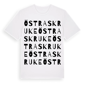 Östra Skruke ordlek t-shirt – ekologisk bomull t-shirt från Pinshirt
