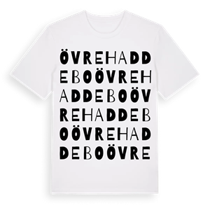 Övre Haddebo ordlek t-shirt – ekologisk bomull t-shirt från Pinshirt