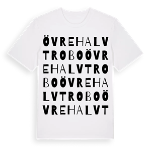 Övre Halvtrobo ordlek t-shirt – ekologisk bomull t-shirt från Pinshirt