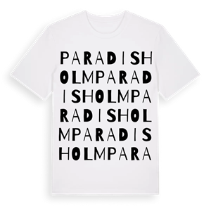 Paradisholm ordlek t-shirt – ekologisk bomull t-shirt från Pinshirt