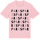 Pink Cotton t-shirt med Paris ordlek t-shirt