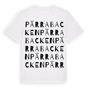 Pärrabacken ordlek t-shirt – ekologisk bomull t-shirt från Pinshirt