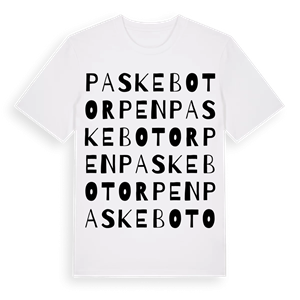 Paskebotorpen ordlek t-shirt – ekologisk bomull t-shirt från Pinshirt