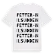 White t-shirt med Petter-Nilsudden ordlek t-shirt