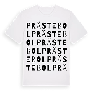 Prästebol ordlek t-shirt – ekologisk bomull t-shirt från Pinshirt