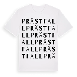 Prästfall ordlek t-shirt – ekologisk bomull t-shirt från Pinshirt