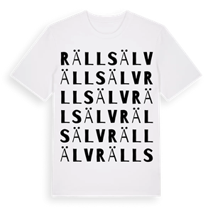 Rällsälv ordlek t-shirt – ekologisk bomull t-shirt från Pinshirt