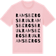 Pink Cotton t-shirt med Ramsbergs bruk ordlek t-shirt