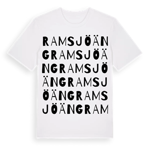 Ramsjöäng ordlek t-shirt – ekologisk bomull t-shirt från Pinshirt