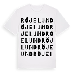 Röjelund ordlek t-shirt – ekologisk bomull t-shirt från Pinshirt