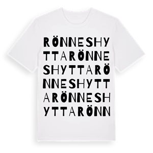 Rönneshytta ordlek t-shirt – ekologisk bomull t-shirt från Pinshirt