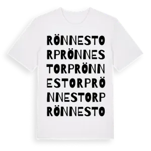 Rönnestorp ordlek t-shirt – ekologisk bomull t-shirt från Pinshirt