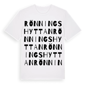 Rönningshyttan ordlek t-shirt – ekologisk bomull t-shirt från Pinshirt