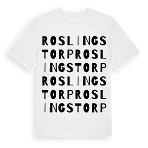 Roslingstorp ordlek t-shirt – ekologisk bomull t-shirt från Pinshirt