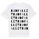 White t-shirt med Rudfallet ordlek t-shirt