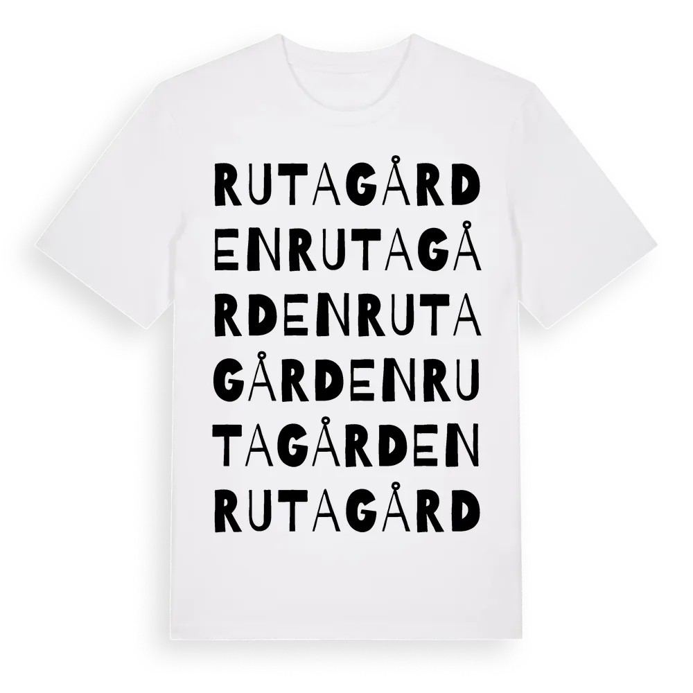 Rutagården ordlek t-shirt i miljö