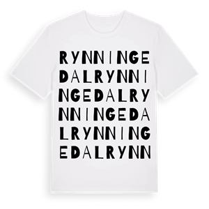 Rynningedal ordlek t-shirt – ekologisk bomull t-shirt från Pinshirt