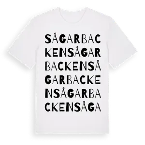 Sågarbacken ordlek t-shirt – ekologisk bomull t-shirt från Pinshirt