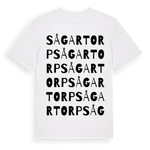Sågartorp ordlek t-shirt – ekologisk bomull t-shirt från Pinshirt