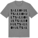 Mid Heather Gray t-shirt med Salbohult ordlek t-shirt