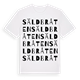 White t-shirt med Säldbråten ordlek t-shirt