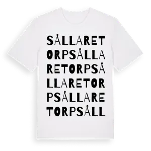 Sållaretorp ordlek t-shirt – ekologisk bomull t-shirt från Pinshirt