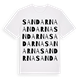 White t-shirt med Sandarna ordlek t-shirt