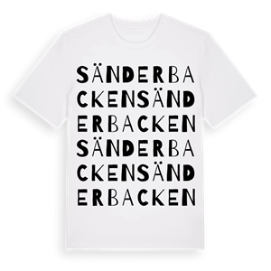 Sänderbacken ordlek t-shirt – ekologisk bomull t-shirt från Pinshirt