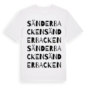 Sänderbacken ordlek t-shirt – ekologisk bomull t-shirt från Pinshirt