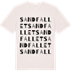 Vintage White t-shirt med Sandfallet ordlek t-shirt