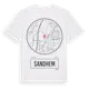 White t-shirt med Sandhem t-shirt
