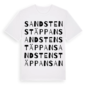 Sandstenstäppan ordlek t-shirt – ekologisk bomull t-shirt från Pinshirt