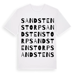 Sandstenstorp ordlek t-shirt – ekologisk bomull t-shirt från Pinshirt