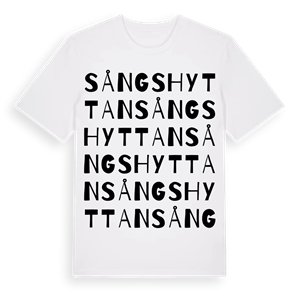 Sångshyttan ordlek t-shirt – ekologisk bomull t-shirt från Pinshirt