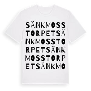 Sänkmosstorpet ordlek t-shirt – ekologisk bomull t-shirt från Pinshirt