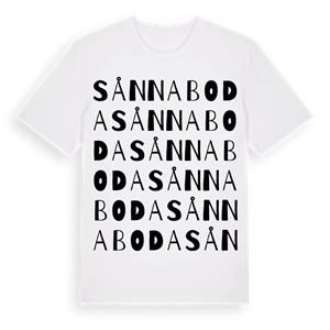 Sånnaboda ordlek t-shirt – ekologisk bomull t-shirt från Pinshirt