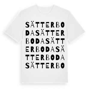 Sätterboda ordlek t-shirt – ekologisk bomull t-shirt från Pinshirt