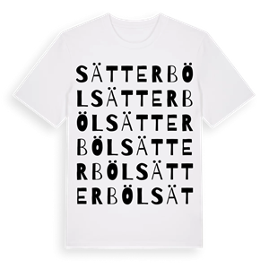 Sätterböl ordlek t-shirt – ekologisk bomull t-shirt från Pinshirt