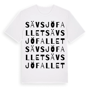 Sävsjöfallet ordlek t-shirt – ekologisk bomull t-shirt från Pinshirt