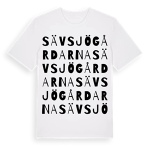 Sävsjögårdarna ordlek t-shirt – ekologisk bomull t-shirt från Pinshirt