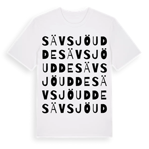 Sävsjöudde ordlek t-shirt – ekologisk bomull t-shirt från Pinshirt