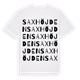 White t-shirt med Saxhöjden ordlek t-shirt