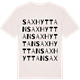 Vintage White t-shirt med Saxhyttan ordlek t-shirt