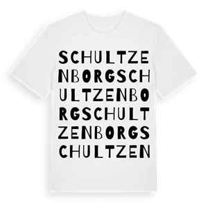 Schultzenborg ordlek t-shirt – ekologisk bomull t-shirt från Pinshirt