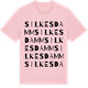 Pink Cotton t-shirt med Silkesdamm ordlek t-shirt