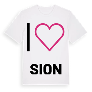 Jag älskar Sion t-shirt stort tryck – ekologisk bomull t-shirt från Pinshirt